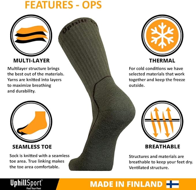 UphillSport OPS taktikalised sokid meriinovillaga