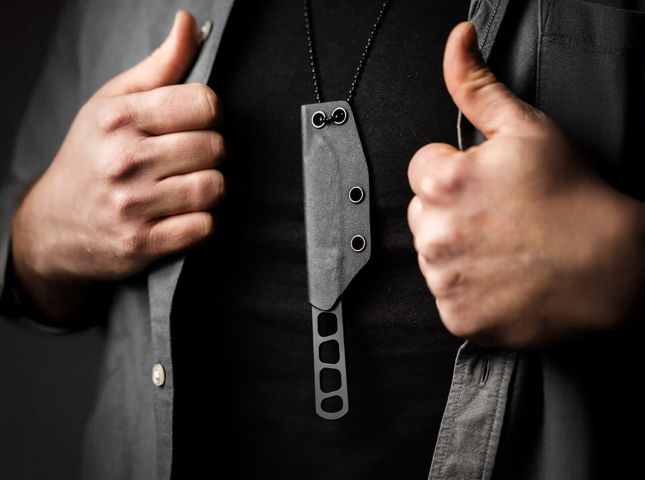 Böker BFF Packlite black around neck