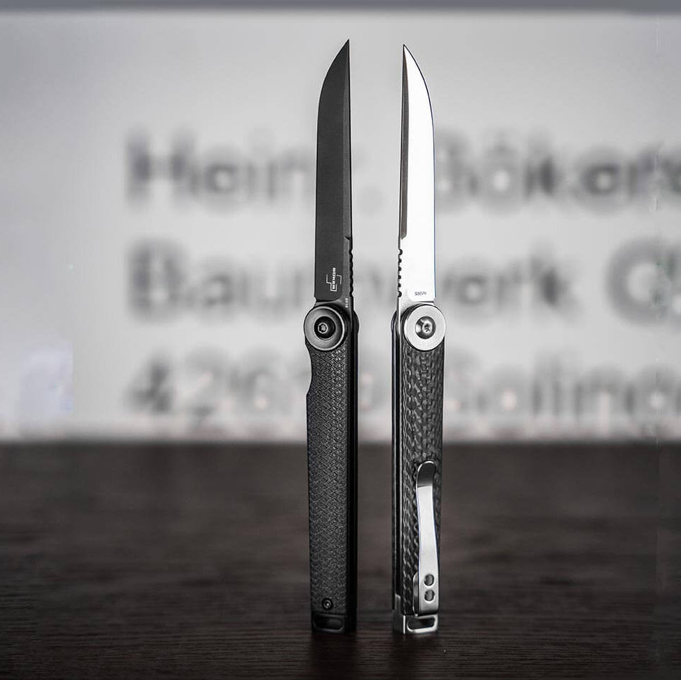 Böker Kaizen All Black S35VN two side by side