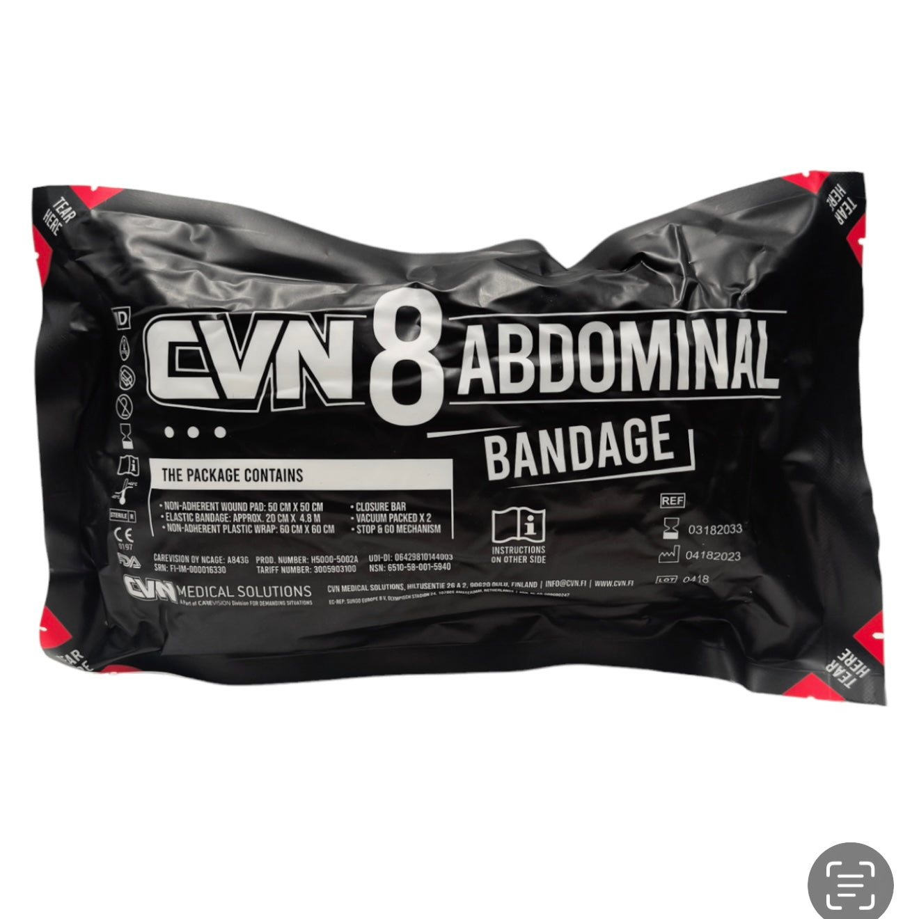 CVN Abdominal Bandage 8" package