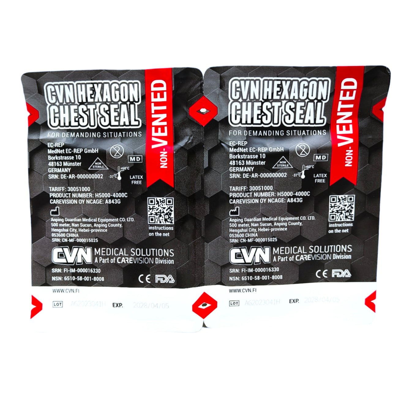 CVN Hexagon Chest Seal Duo Pack (Non-Vented)