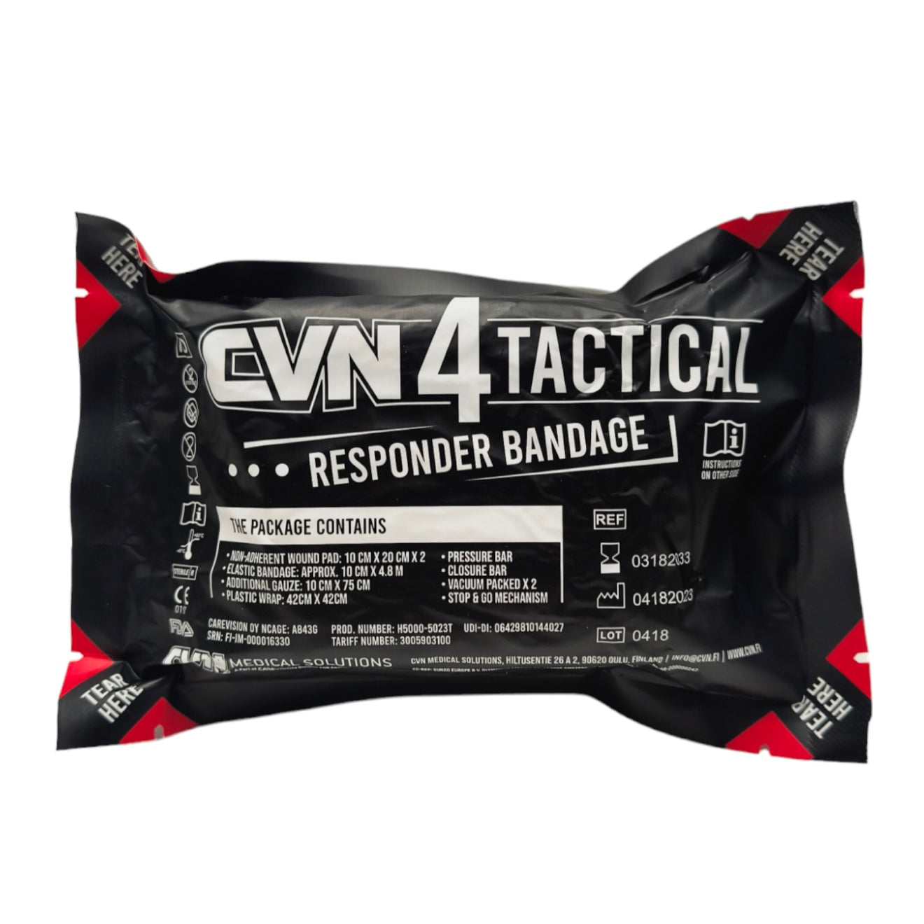CVN Tactical Responder Bandage 4" package