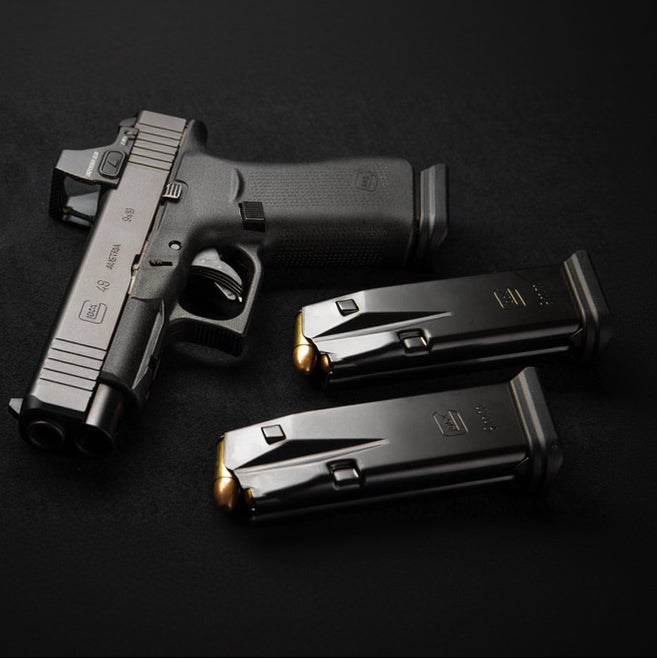 GLOCK OEM 15-Round Magazine for G43X & G48 Pistols on table