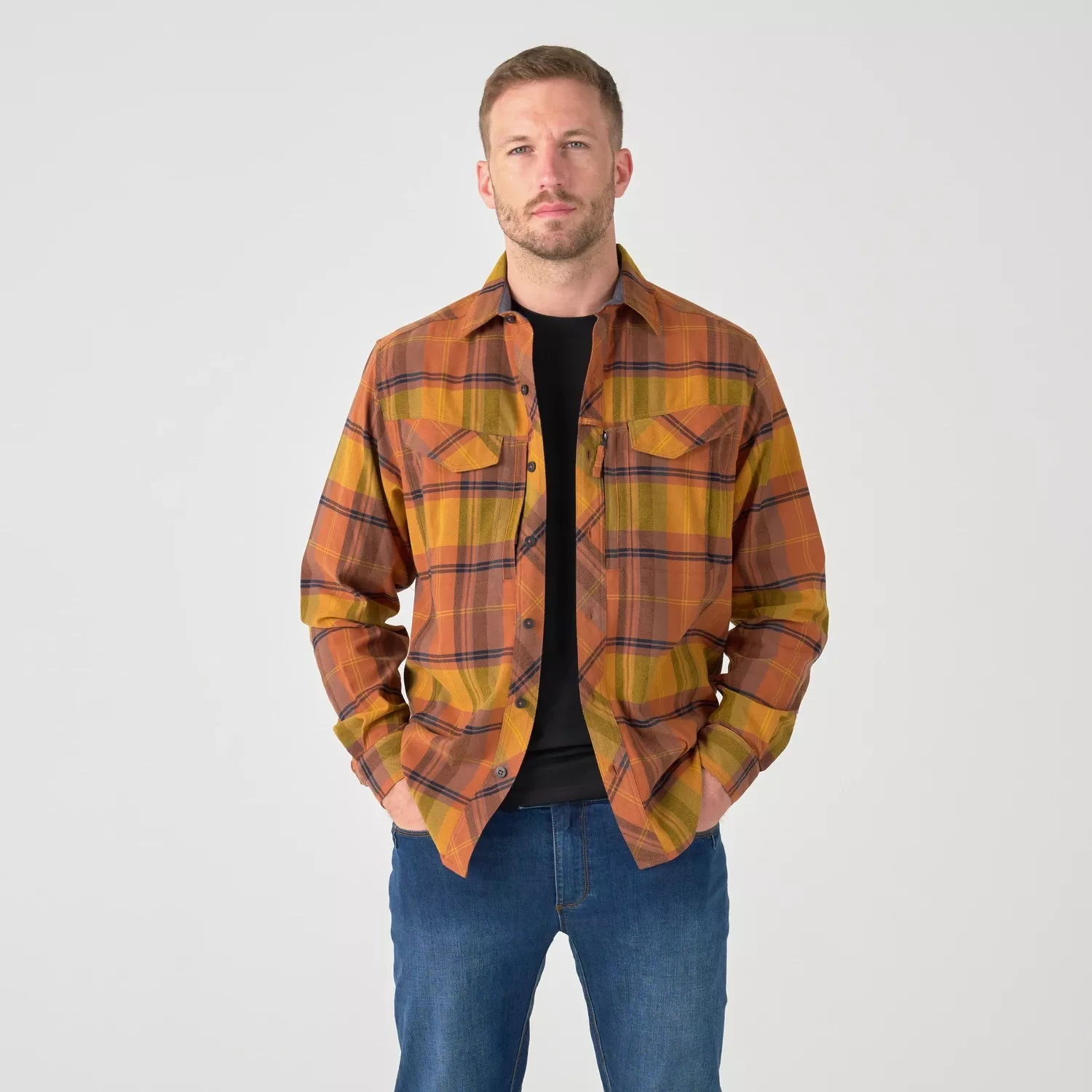 Helikon Defender Mk2 Shirt - Nylon Sorona® Blend wearing orange