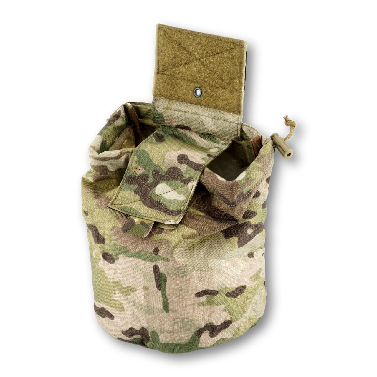 Hexatac HDP® Dump Pouch Multicam color unfolded closed flap frontside view