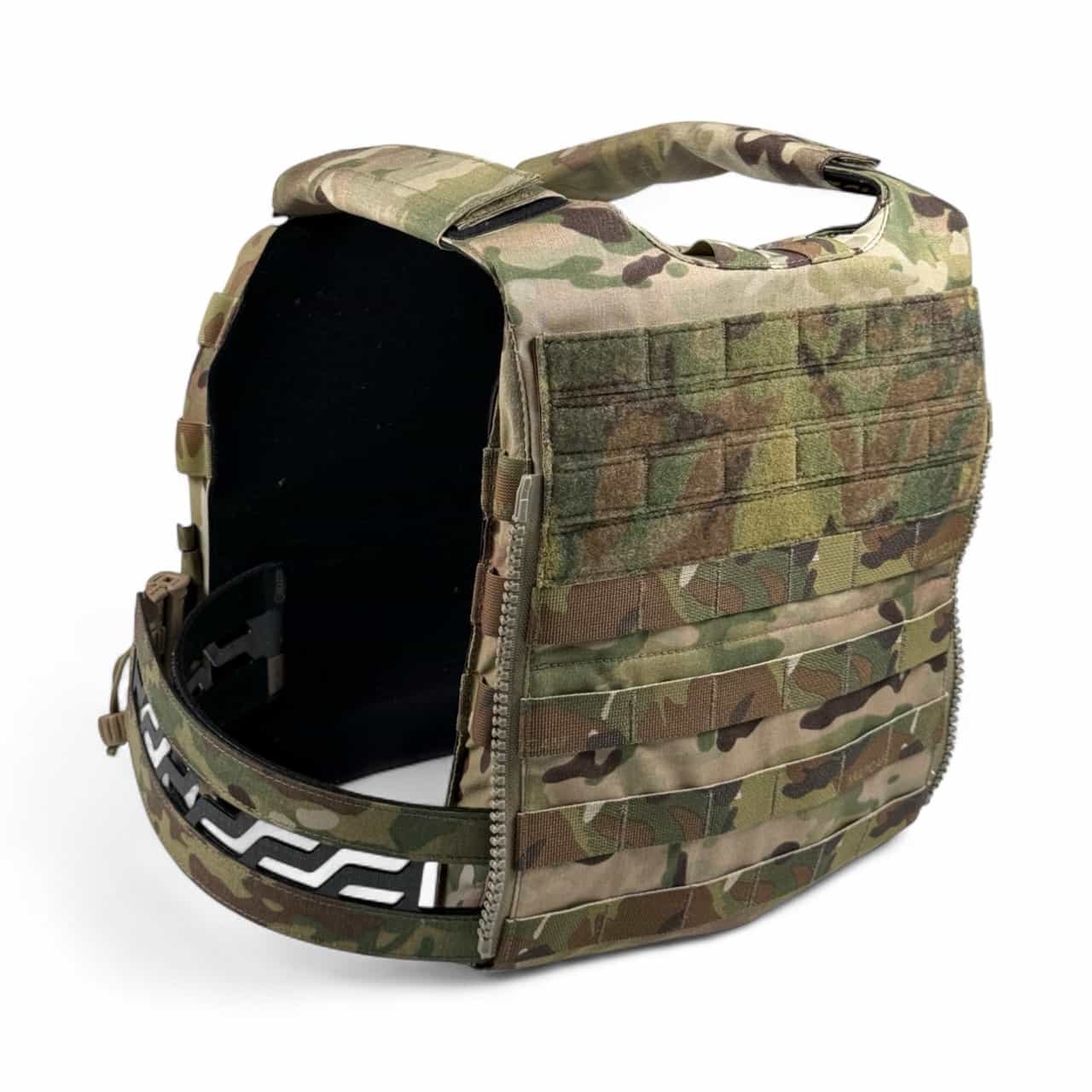 Hexatac HPC Plate Carrier Multicam color backside left side view
