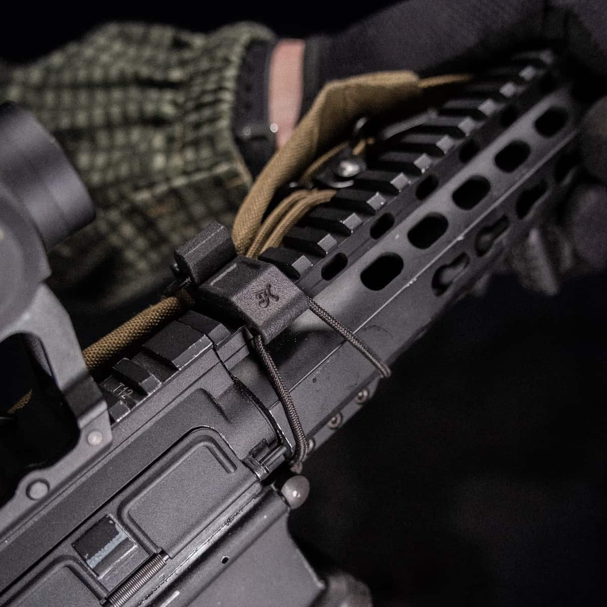 Kolibri Works BUSS Picatinny Sling Keeper on ar 15