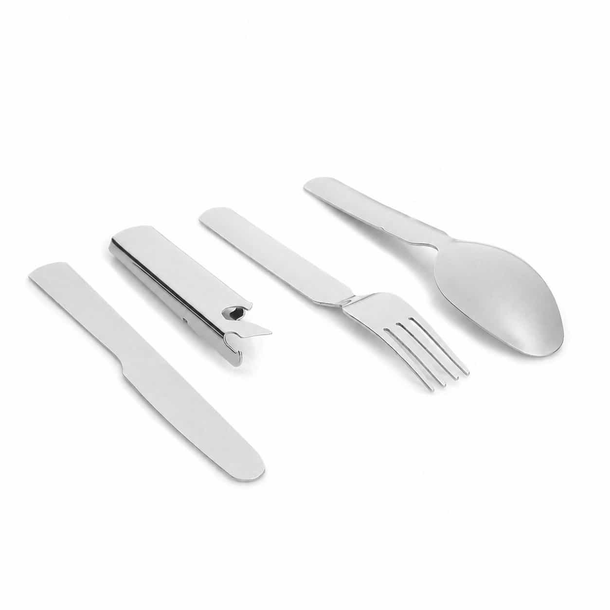 M-Tac Travel Essentials Small Set Steel Silver separate close up