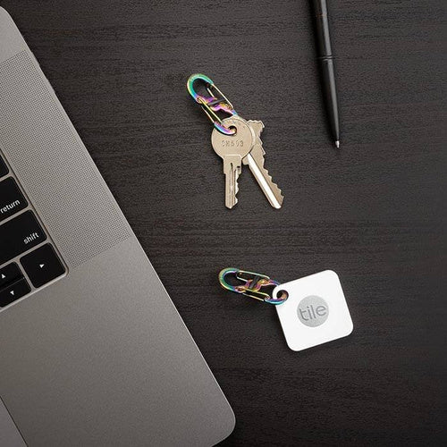 Nite Ize S-Biner MicroLock - 2 Pack on the table with keys