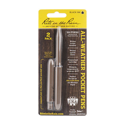 Rite in the Rain All-Weather Pocket Pen - 2 pcs package