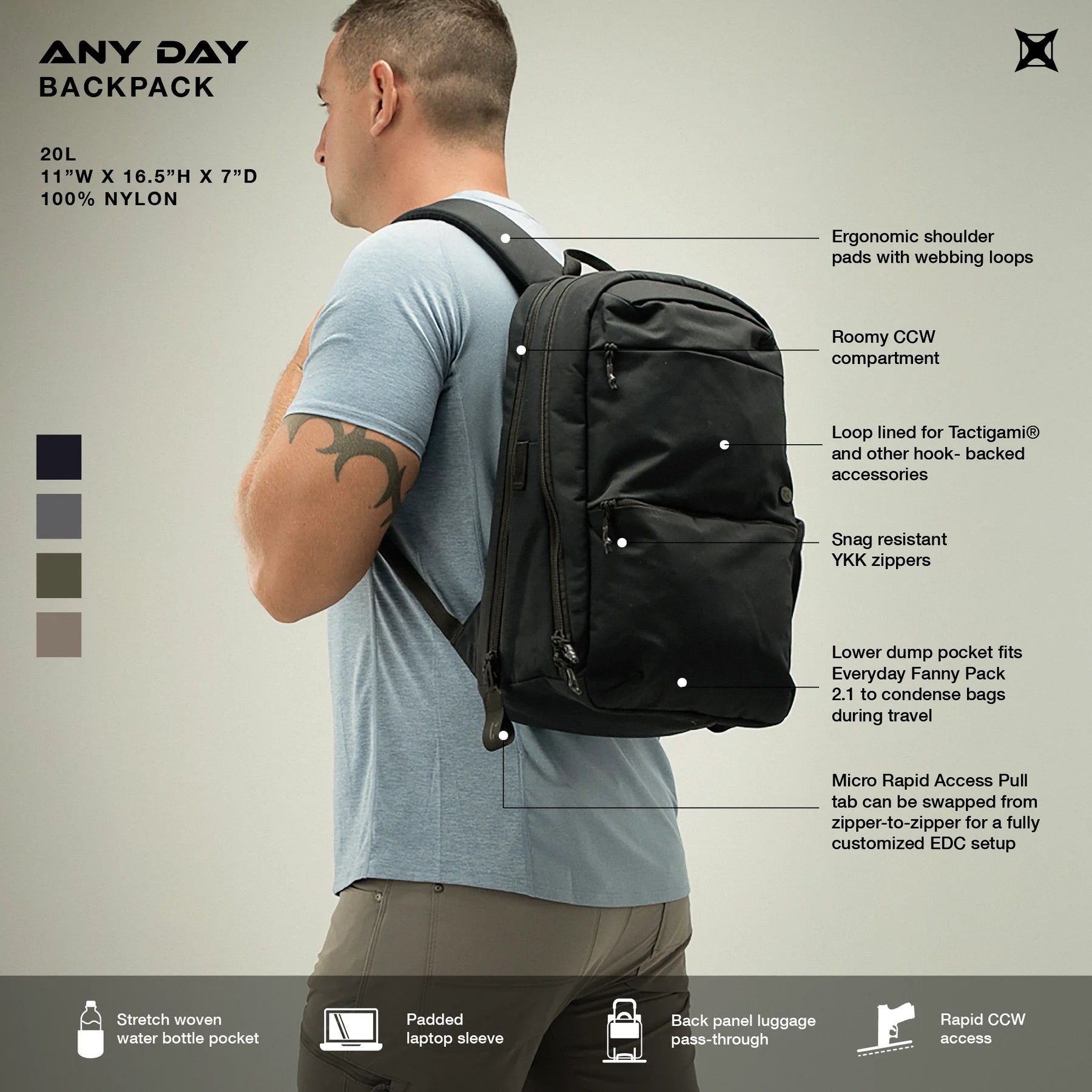 Vertx Any Day Backpack features