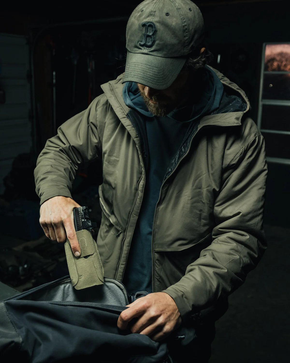 Vertx MPH Full Size Velcro Holster inside sling bag