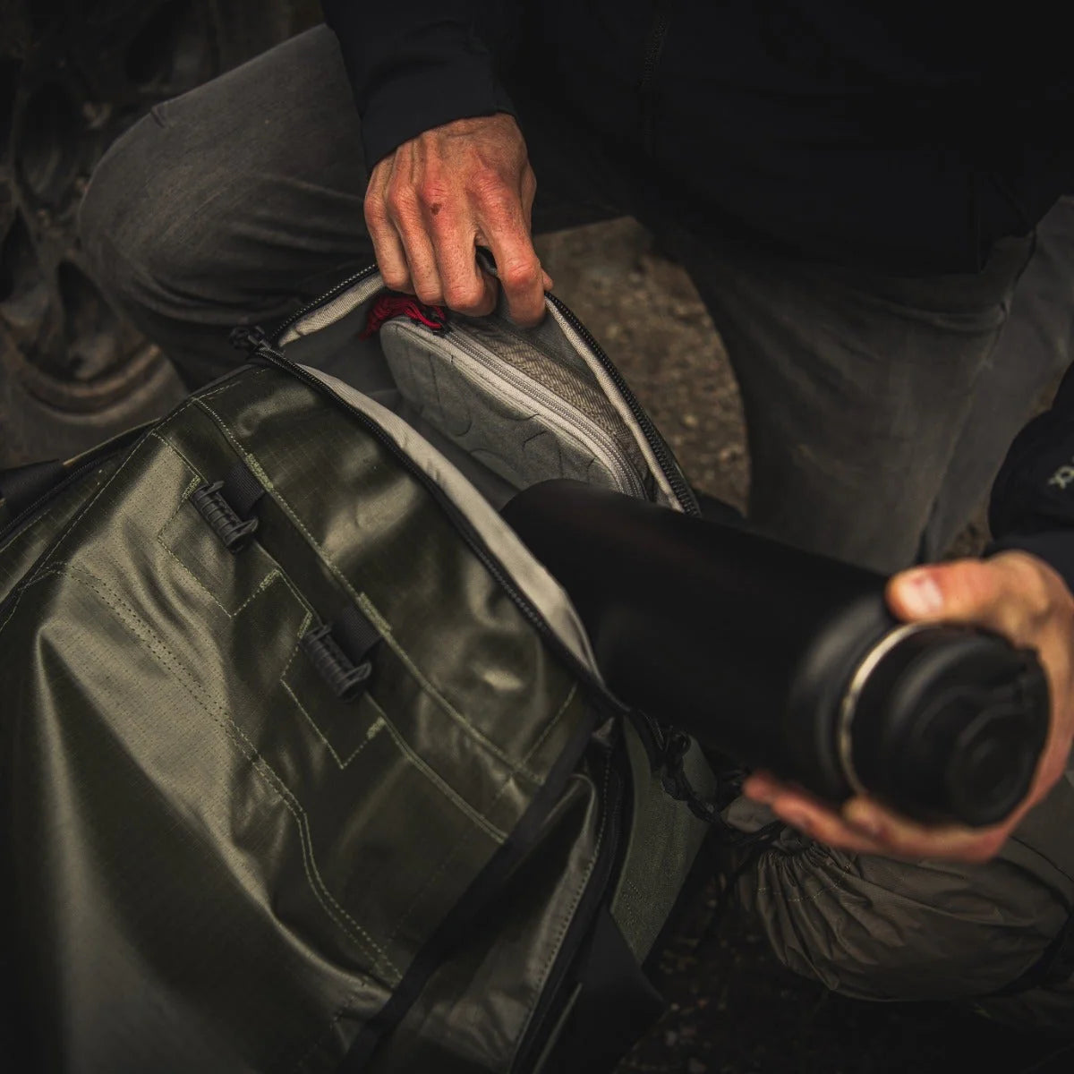 Vertx RLT 80L Duffel Bag bottle