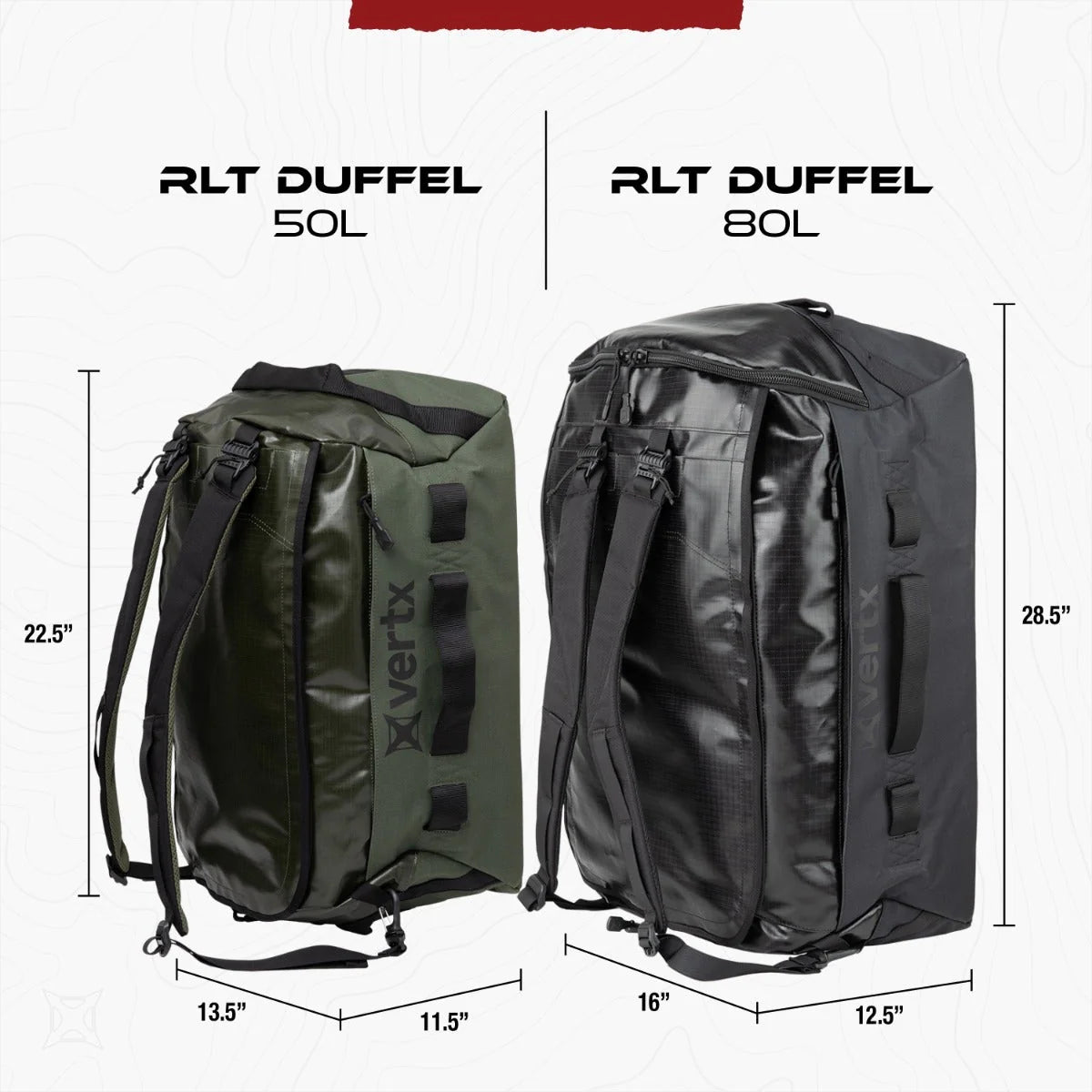 Vertx RLT 80L Duffel Bag comparison