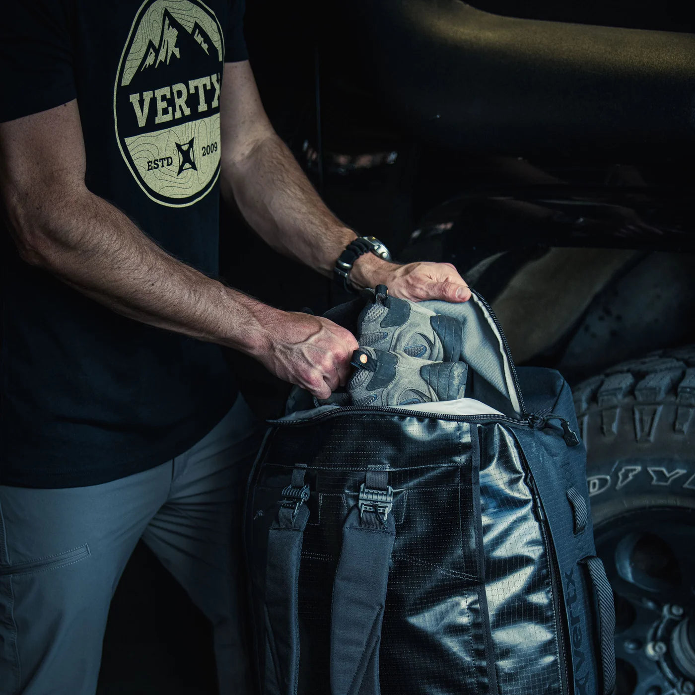 Vertx RLT 80L Duffel Bag shoes
