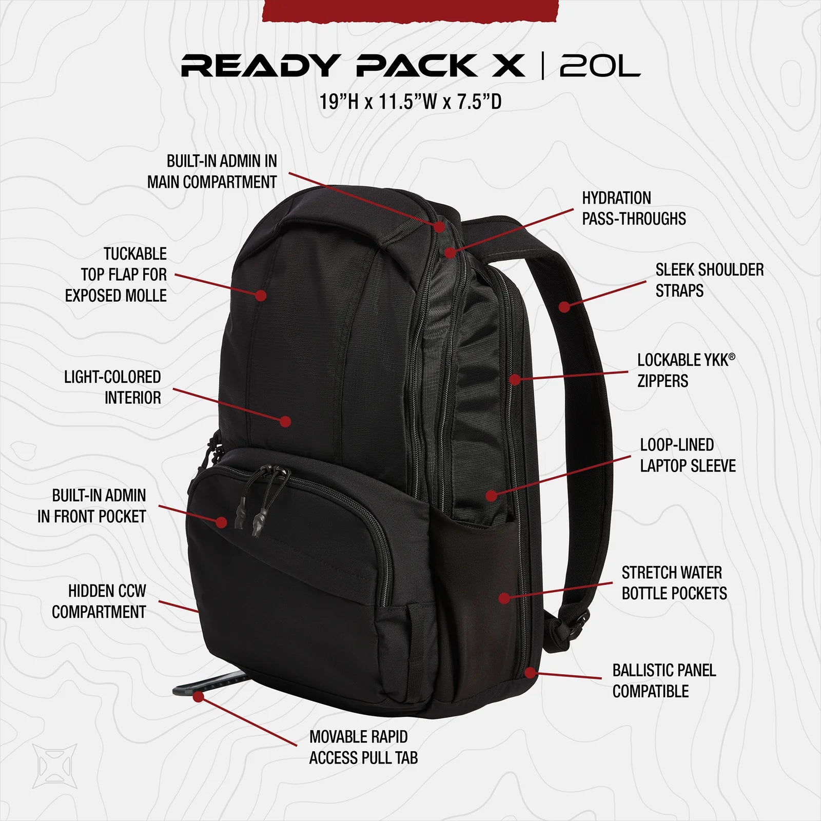 Vertx Ready Pack X Backpack features