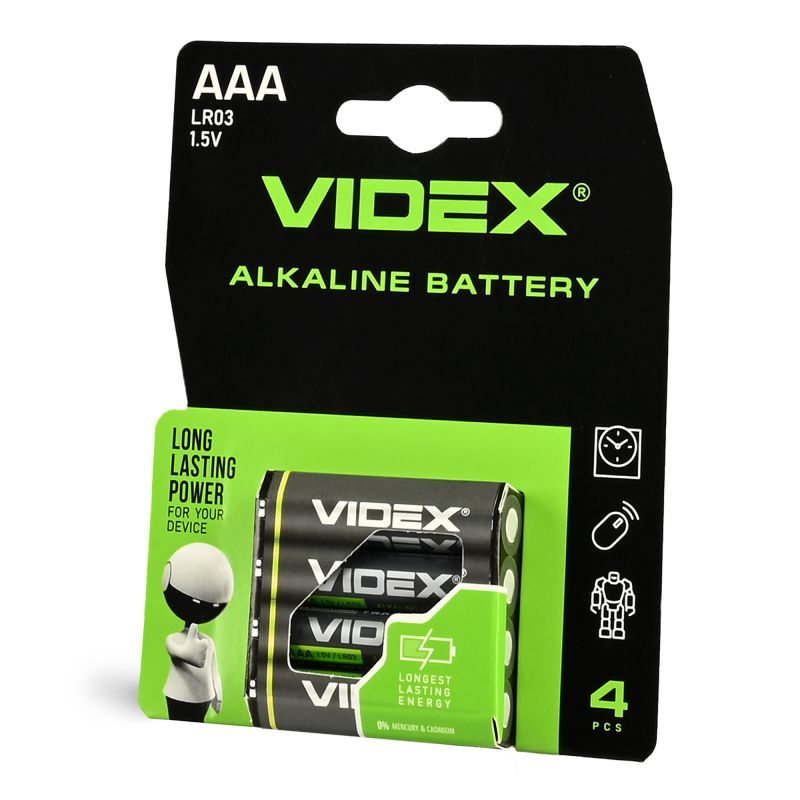 Videx Batteries AAA Packs 4 pcs