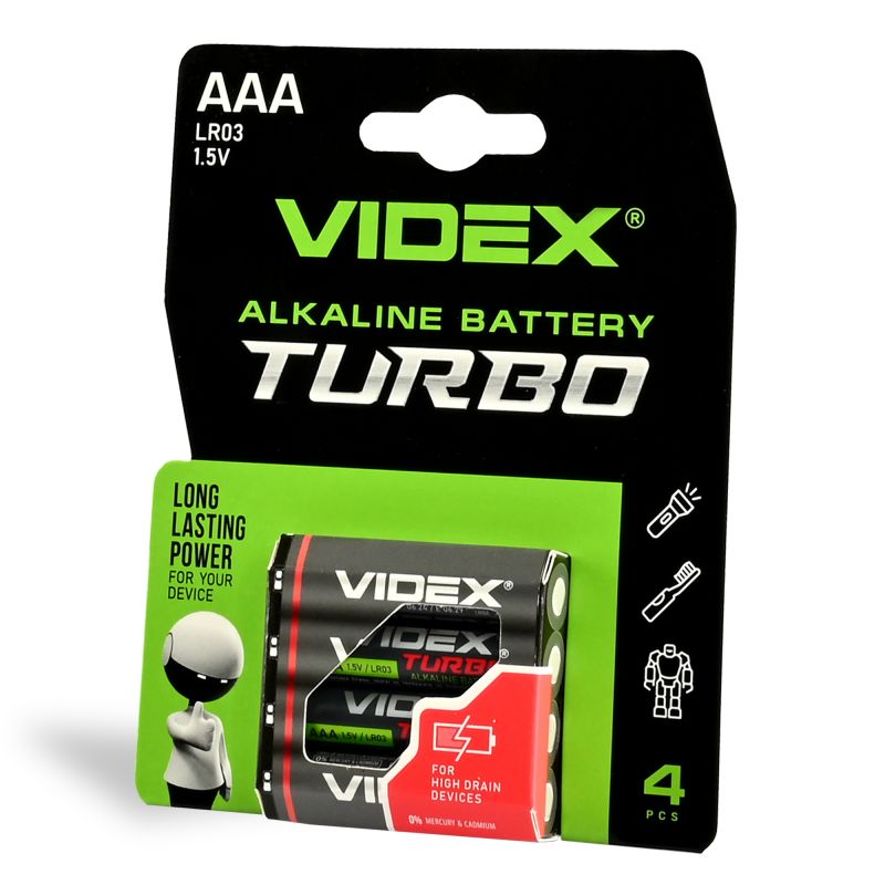 Videx Batteries AAA Packs turbo 4 pcs