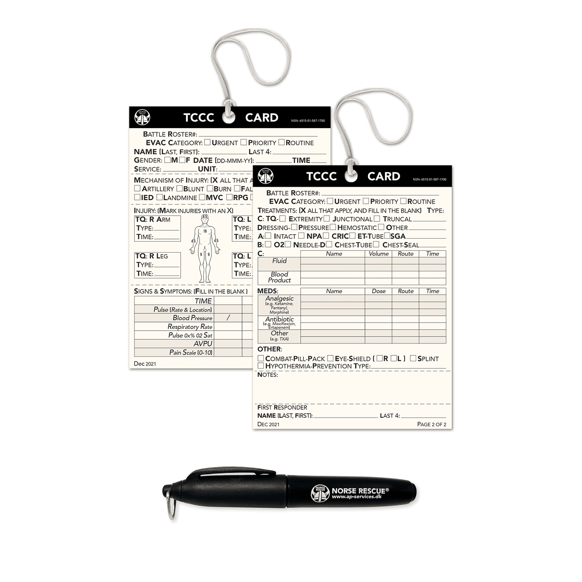 Norse Rescue TCCC Card & Pen Kit