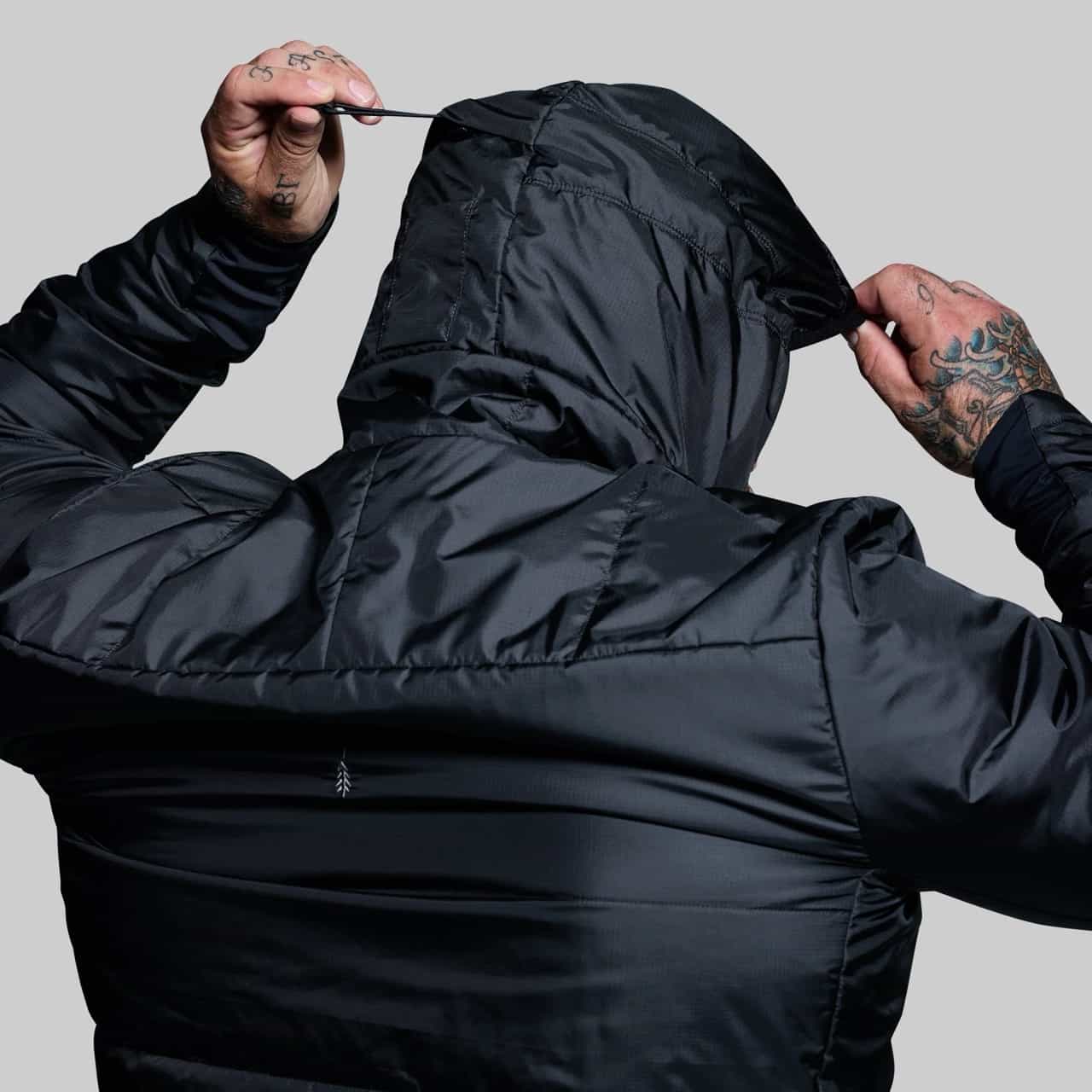 Born Primitive Men's Tundra Jacket Light 2.0 black hood up