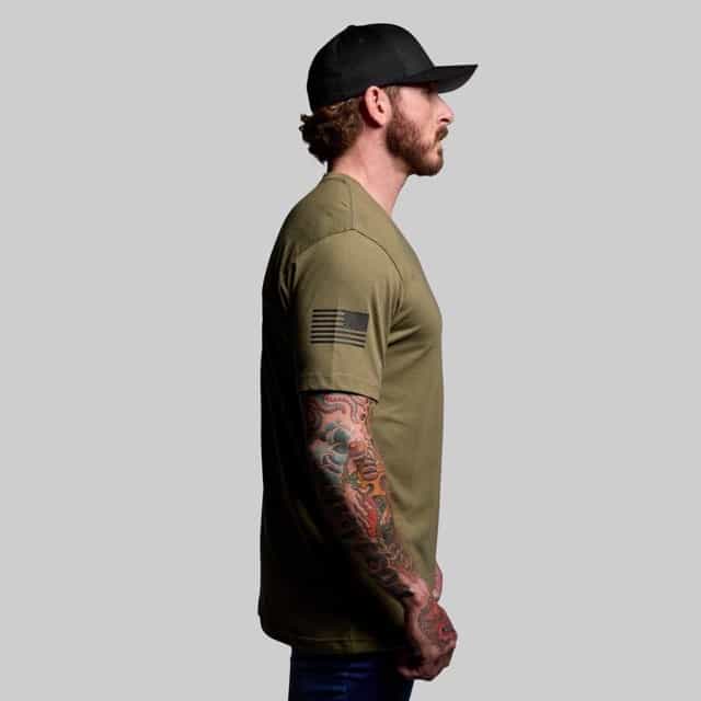 Born Primitive Tactical Reaper Tee tactical green sleeve detail