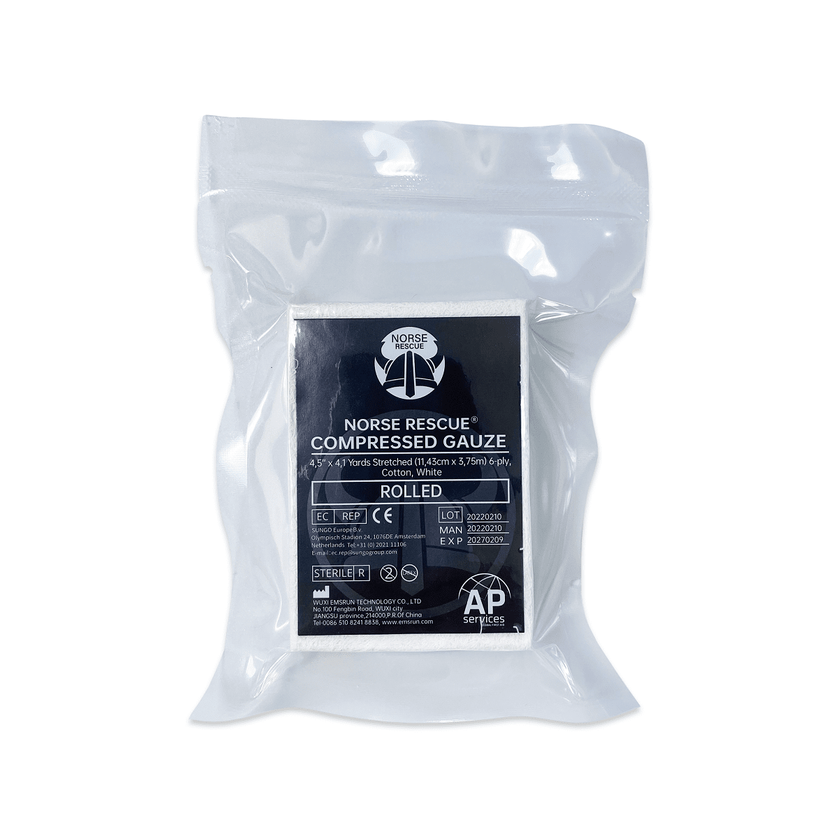 Norse Rescue Compressed Gauze, Rolled