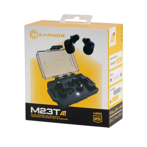 EARMOR M23T AI Bluetooth hearing protection earbuds retail packaging