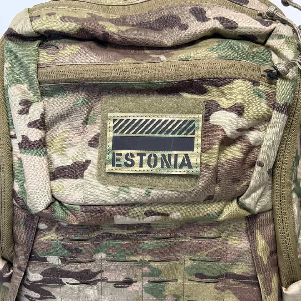 estonia tactical patch in multicam color with velcro on backpack