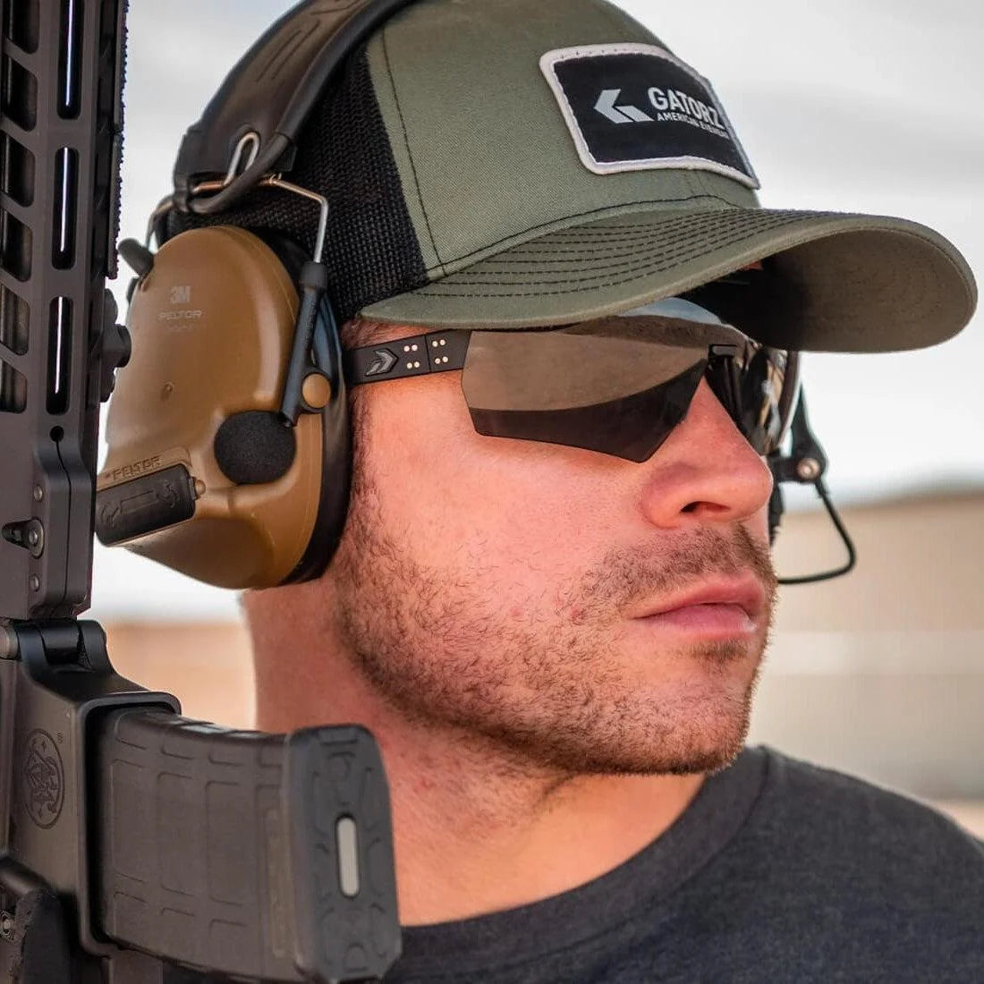 Gatorz Blastshield B2 ballistic tactical eyewear in shooting range use