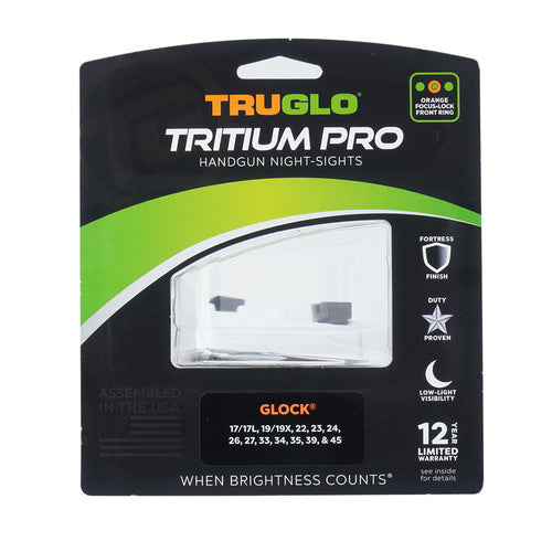 TruGlo Tritium Pro TG231G1C Orange Outline night sight set for Glock in retail packaging