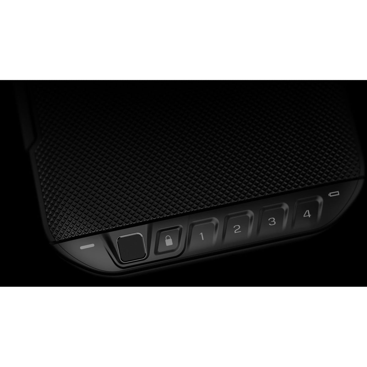 Close-up of LifePod 20 Biometric fingerprint reader and illuminated keypad