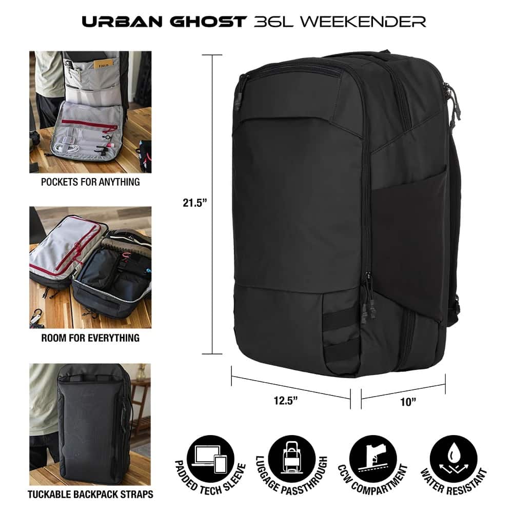Vertx Urban Ghost Weekender 36L Travel Bag Feature Overview