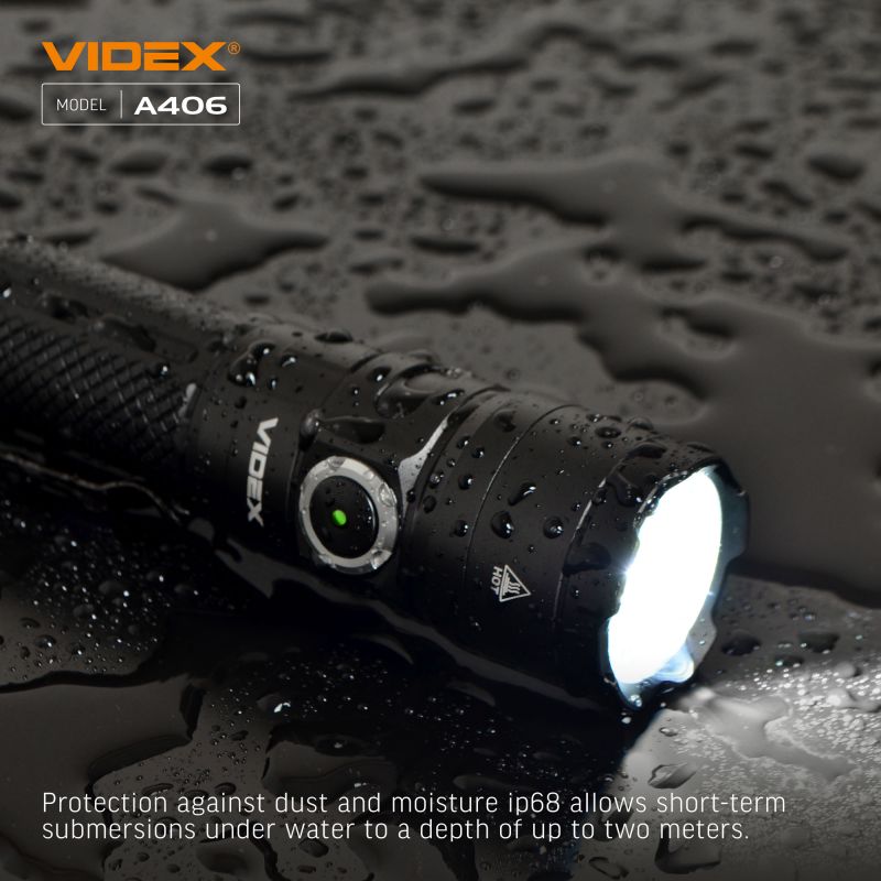 Videx A406 Tactical Flashlight - 4000 lm water resistance