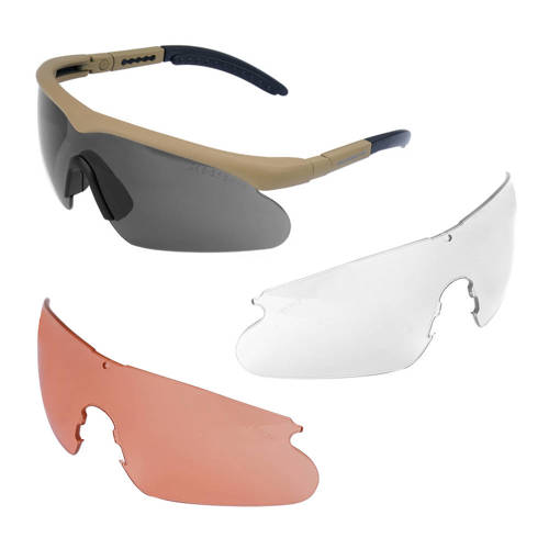 Swisseye raptor safety glasses coyote frame 3 glasses