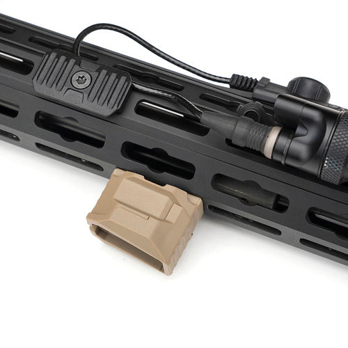 Stacked Angled CMS Front Grip - M-LOK on rifle extended fde