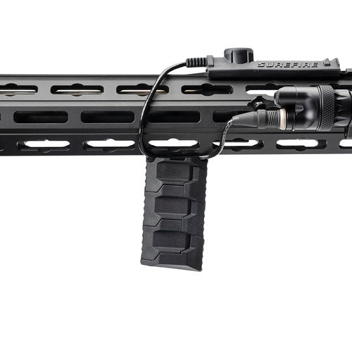 Stacked Angled CMS Front Grip - M-LOK on rifle extended