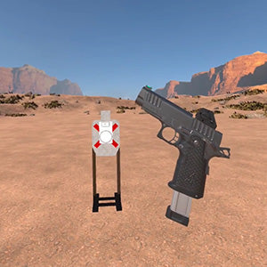 ACE XR Virtual Shooting Pistol for Meta Quest in game scene