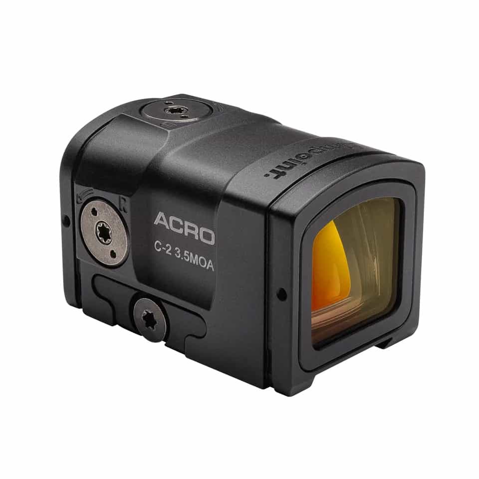 Aimpoint Acro™ C-2 Red Dot Sight 3.5 MOA front and right side view