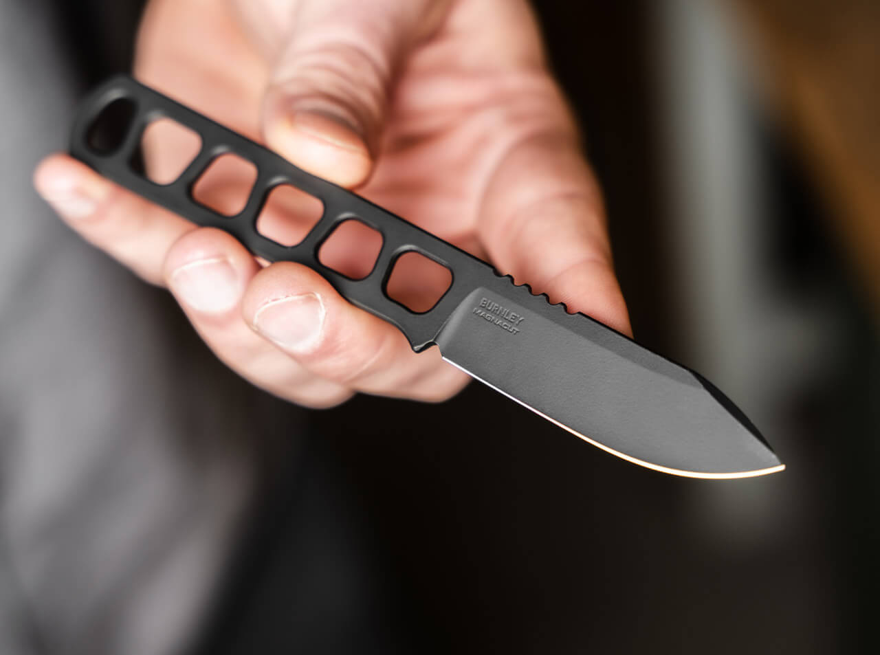 Böker BFF Packlite black blade in hand