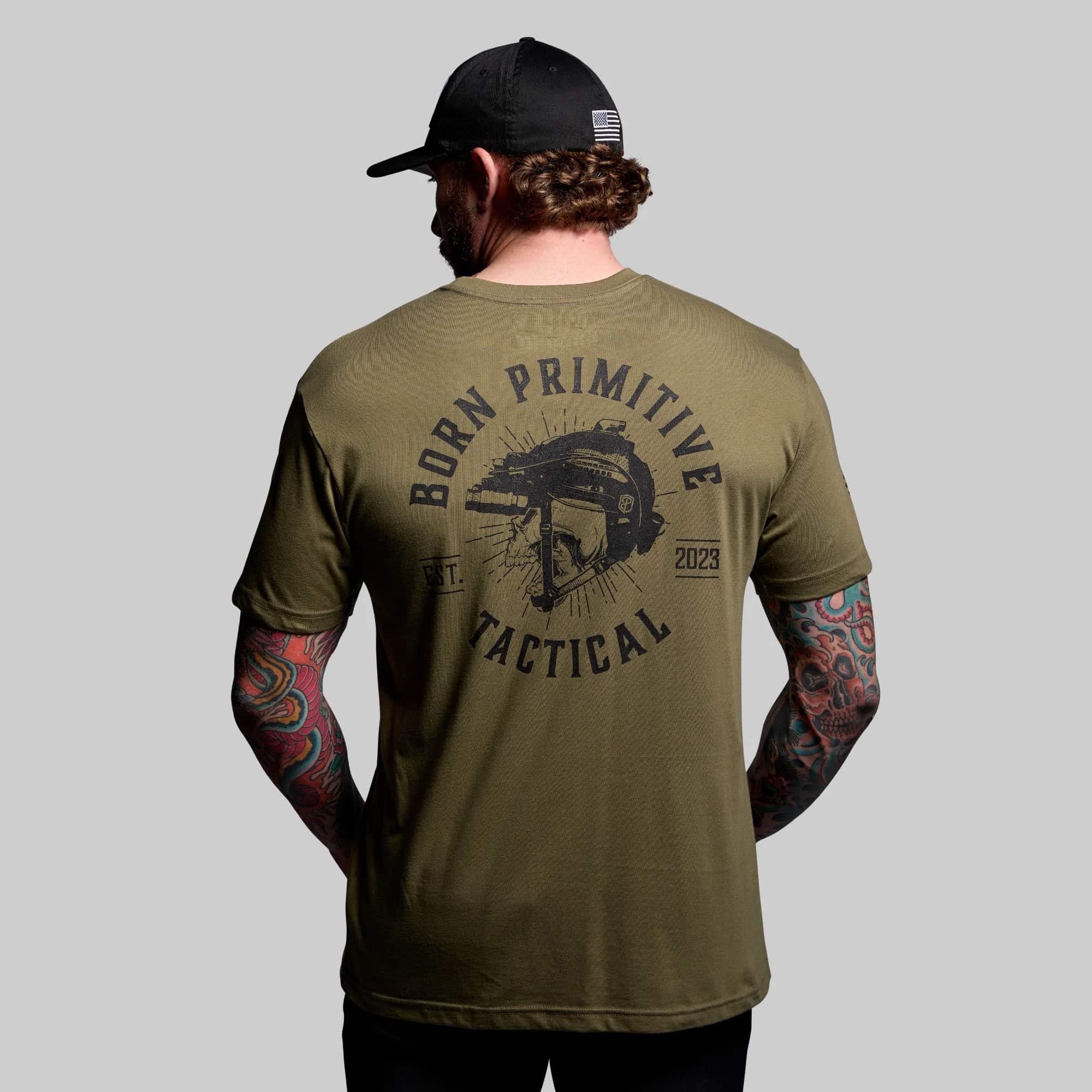 Born Primitive Tactical Skull Tee green