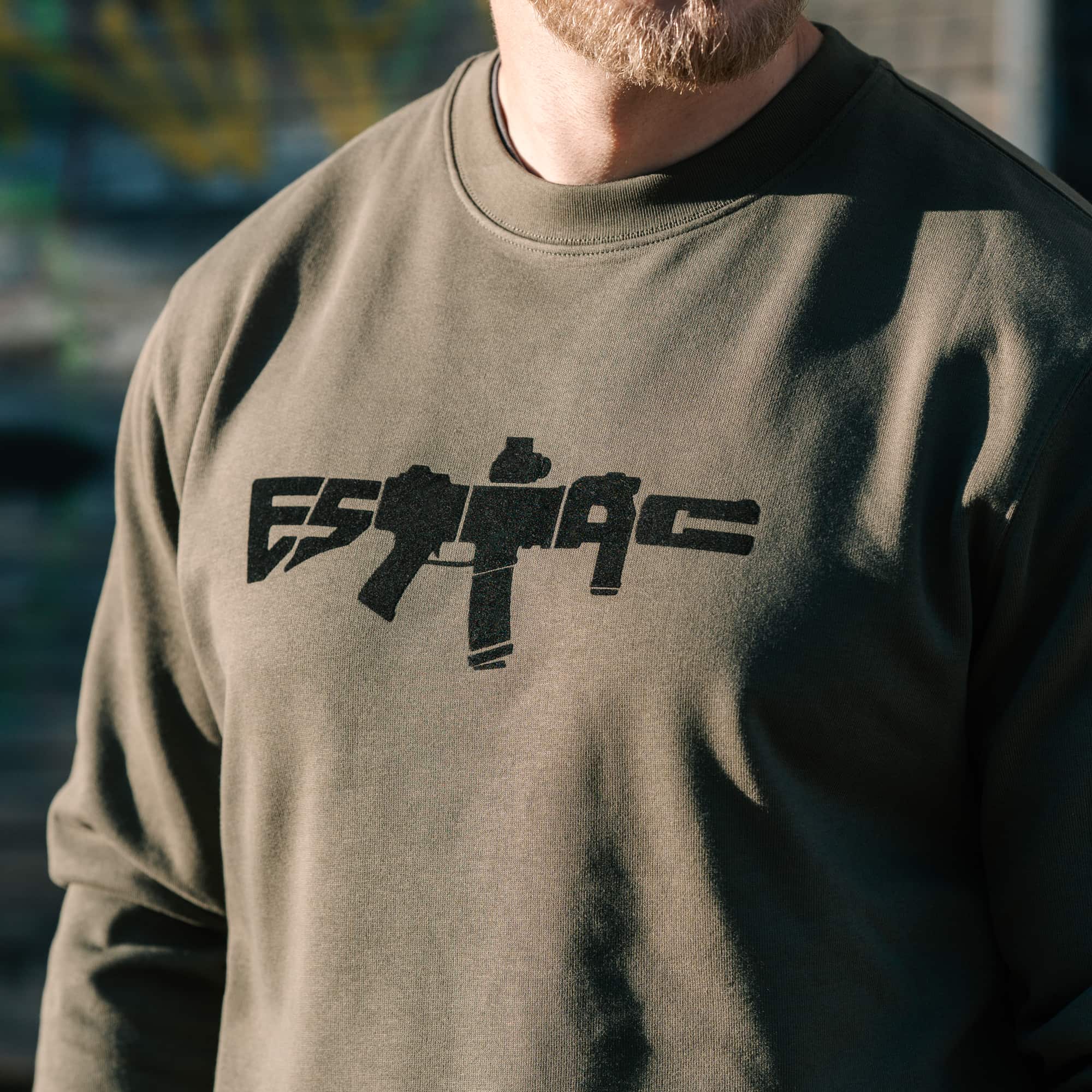 ESTTAC Rifle Crewneck logo green