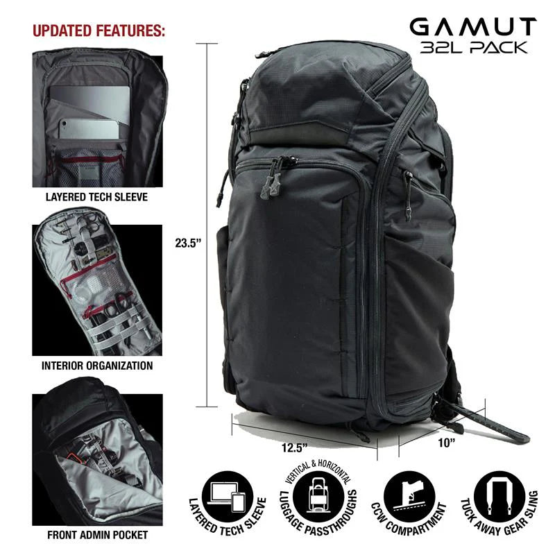 Vertx Gamut 32L Backpack features