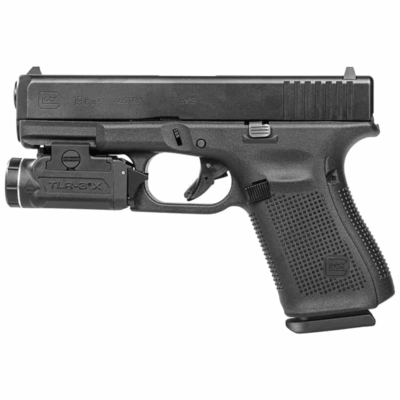 Glock 19 gen 5 with Streamlight TLR-3X close up view