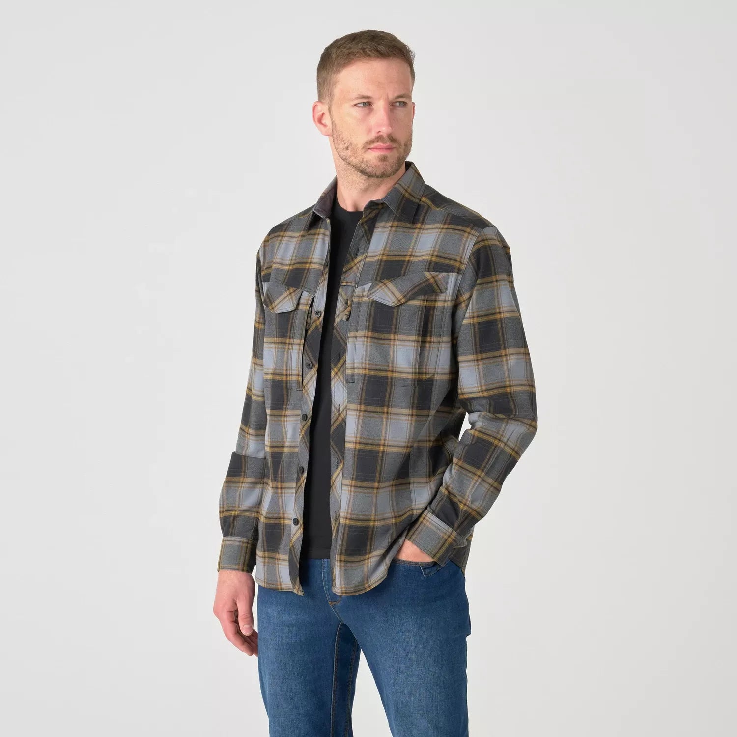 Helikon Defender Mk2 Shirt - Nylon Sorona® Blend wearing grey