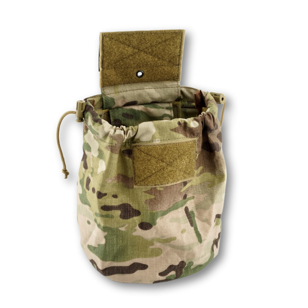 Hexatac HDP® Dump Pouch Multicam color unfolded open flap frontside view 