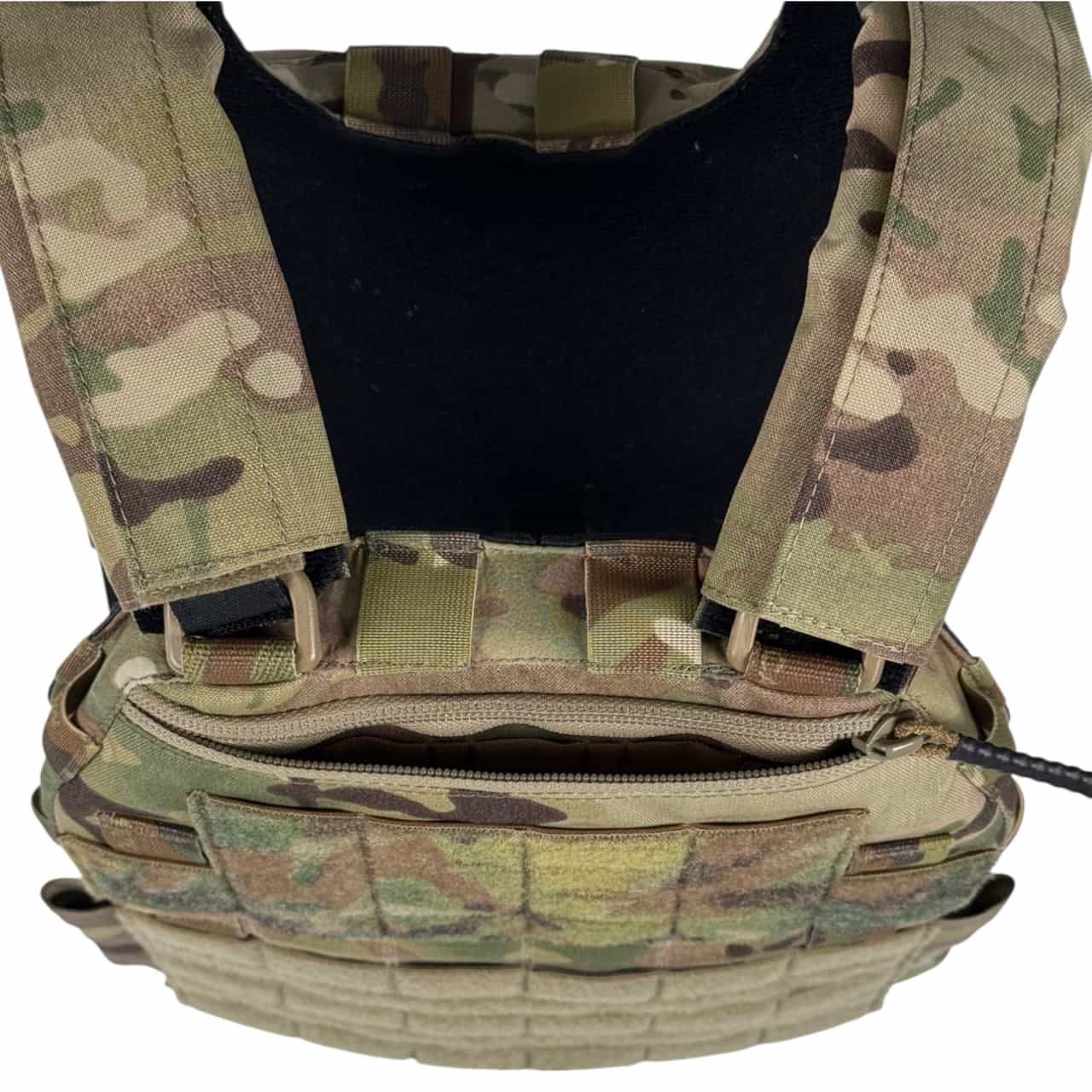 Hexatac HPC Plate Carrier Multicam color top front close up view