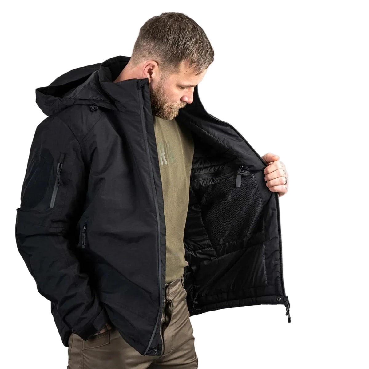 STOIRM Primaloft® Cold Weather Jacket in Black – worn by model