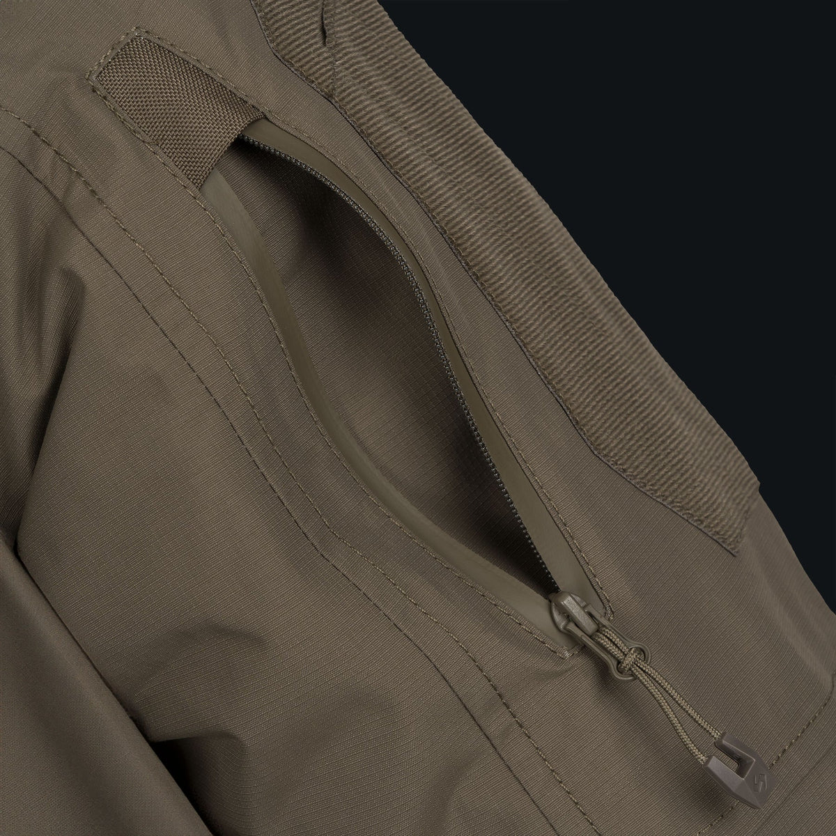STOIRM Primaloft® Cold Weather Jacket in Ranger Green – sleeve pocket detail