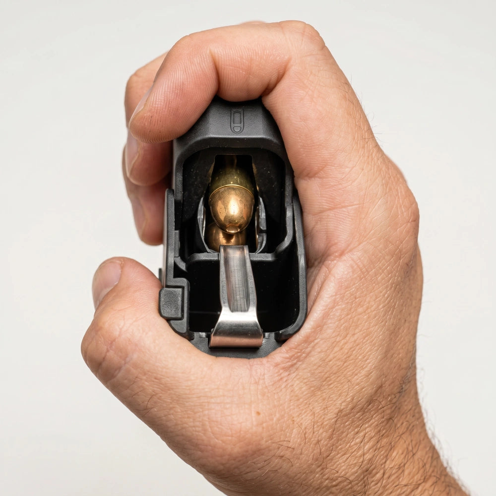Maglula Universal Pistol Magazine Loader UpLULA Black color close up top view