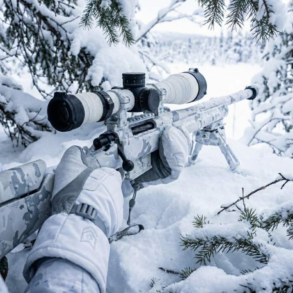 MoG FrostTac ECW Mitten Tactical Winter Gloves sniper white